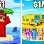Isla de 1$ vs Isla de 1.000.000$ en Minecraft!