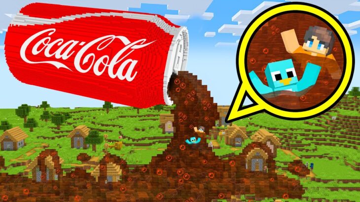 MILO and CHIP Village vs COCA COLA FLOOD in Minecraft