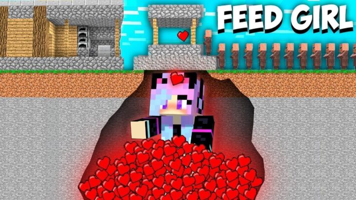 Why ALL VILLAGERS feed BIGGEST GIRL MONSTER in Minecraft…