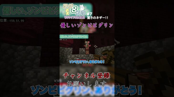 優しいゾンビピグリン #マインクラフト #マイクラ #minecraft ＃ゲーム実況 #shorts