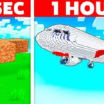 10 Seconds vs 1 Hour AIRPLANE Build Challenge In Minecraft!