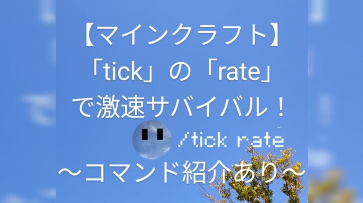 第45投稿　【マイクラjava版】　新コマンド「tick」の「rate」を使って激速サバイバル！〜コマンド紹介あり〜