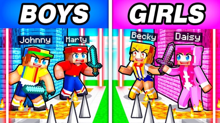 BOYS vs GIRLS SECURITY HOUSE in Minecraft!