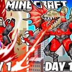 I Survived 100 Days as a DRAGON DRILLMAN in Minecraft!