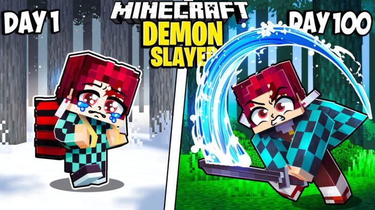 I Survived 100 Days as the DEMON SLAYER in Minecraft