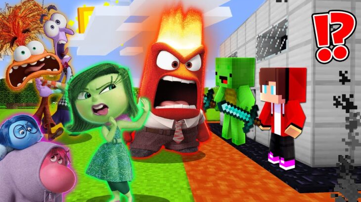 INSIDE OUT 2 vs 最も安全な家 – マインクラフトゲームプレイ、マイキーとJJによる（Maizenパロディ）