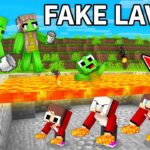 JJ Family Use FAKE LAVA To Prank Mikey Family in Minecraft (Maizen)