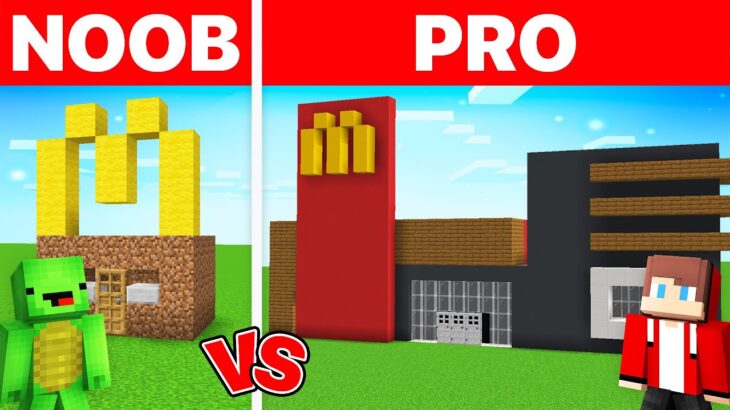 マイゼンとマイキーがマクドナルドを建設 : Minecraft の初心者対プロ!