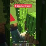 Minecraft 3 Starter Farm🧑‍🌾 #shorts