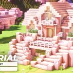 Minecraft: How to Build a Cute Cherry Blossom House (Tutorial) | 可愛い桜の家の作り方(サバイバル建築)