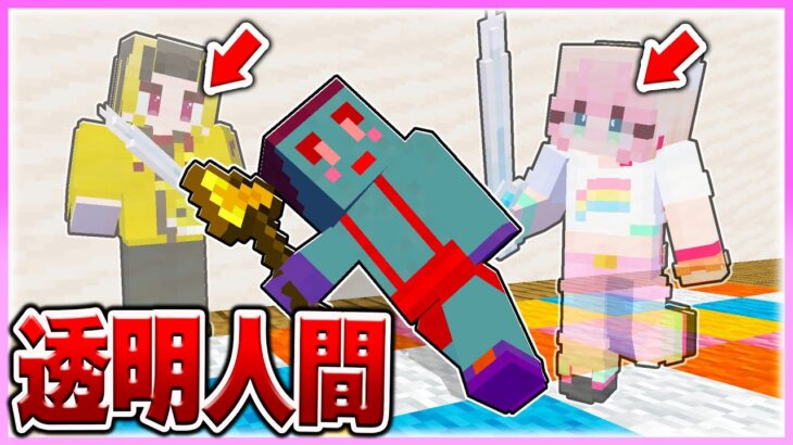 🌈PvP対決中に『透明人間』になってけなたろう君にズルしまくれ💦⚔ 【まいくら / マインクラフト】