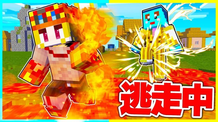 光の能力vs炎の能力でチート逃走中対決🔥【まいくら / マインクラフト】