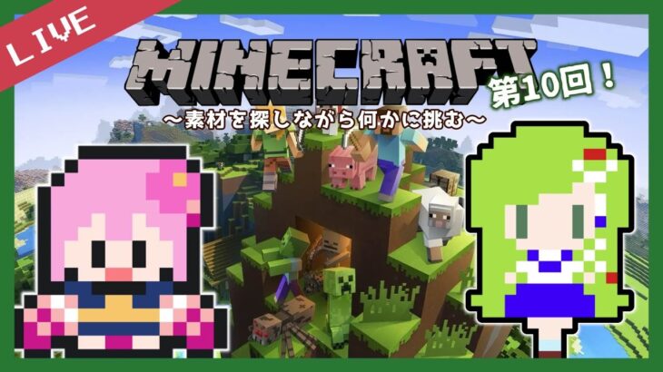 【#マインクラフト】マイクラ初心者の冒険：参加型～素材を探しながらいろいろ挑戦～ #10【#vtuber /#ひなあられch】