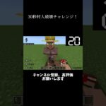 30秒村人破壊チャレンジ！#マイクラ #マインクラフト #minecraft #マイクラ建築 #shorts