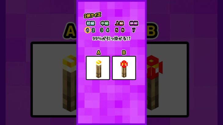 99%の人が間違える？どっちが正解でしょう！ #shorts  #マイクラ #暇つぶし #クイズ #minecraft