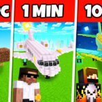 Best Airplane Build challenge In Minecraft 😱 – 10 Sec vs 1 Min vs 10 Min