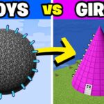 Girls vs Boys Illegal Base in Minecraft