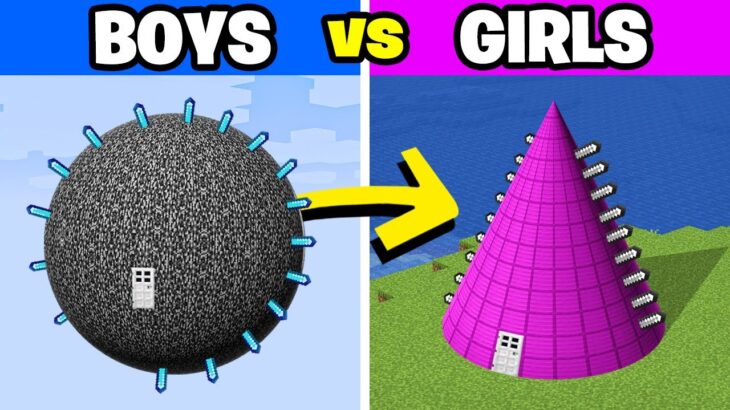 Girls vs Boys Illegal Base in Minecraft