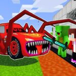 MCQUEEN CAR EATER vs 最も安全な家 – マインクラフトゲームプレイ、マイキーとJJによる（Maizenパロディ）