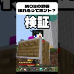 【マイクラ】MOBの武器壊れるってホント？？ #マインクラフト#検証