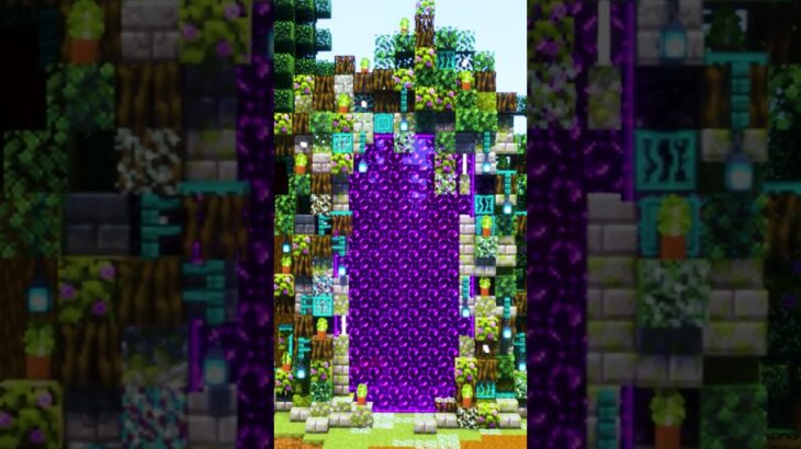 【マイクラ】太古の森のネザーゲートを作る。【Minecraft builds】Nether gate in deep woods #shorts #minecraft