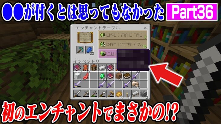 マイクラ で初の エンチャントしたらまさかの結果に 【Part36】【いろかち】