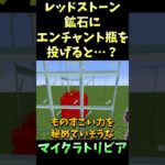 レッドストーン鉱石にエンチャント瓶を投げると・・・？【誰かに教えたくなっちゃうマイクラトリビア #Shorts】 #マイクラ #マイクラ豆知識 #マインクラフト