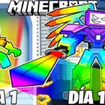 ¡Sobreviví 100 DÍAS como un TITÁN ARCOÍRIS en Minecraft HARDCORE!