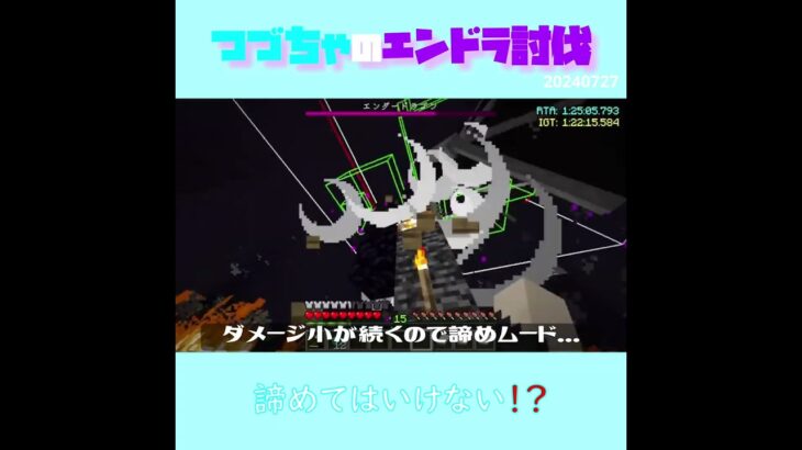 【マイクラ】諦めてはいけない！？　 fromつづちゃのエンドラ討伐！2024/07/27　#Minecraft　#Shorts