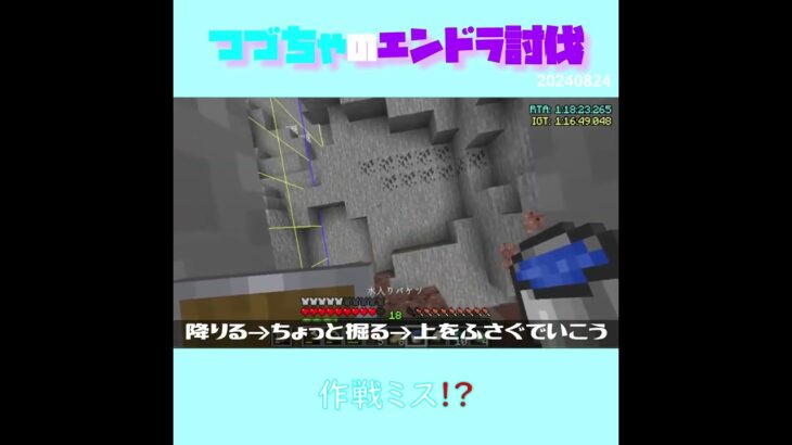 【マイクラ】作戦ミス！？　 fromつづちゃのエンドラ討伐！2024/08/24　#Minecraft　#Shorts