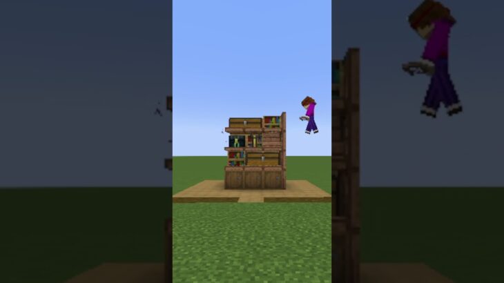 【マイクラ】シンプルに飾れてお洒落に見える本棚を建築してみたい#minecraft #shorts