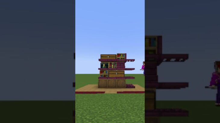 【マイクラ】シンプルに飾れてお洒落に見える本棚を建築してみたい#minecraft #shorts