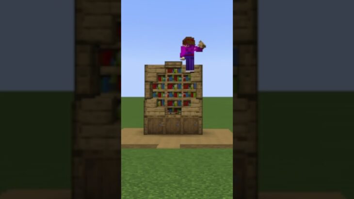 【マイクラ】シンプルに飾れてお洒落に見える本棚を建築してみたい#minecraft #shorts