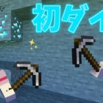 【マイクラ】家の下の洞窟でまさかのダイヤ！？‐過激派カップルのはちゃめちゃ大冒険part9‐初めてのダイヤで何個取れるの？？【2人実況】【マインクラフト】