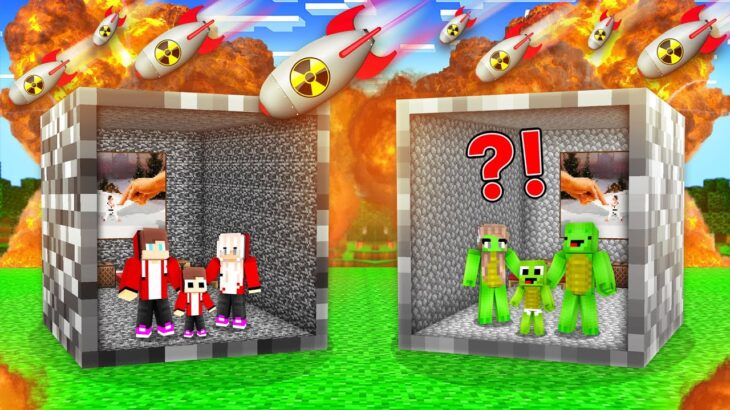 マインクラフトの核爆弾 vs 舞前家の岩盤とマイキー家の石畳バンカー！