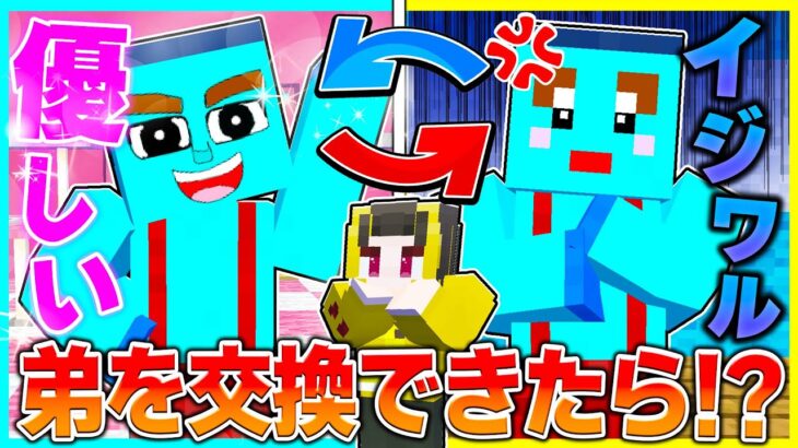 優しい弟 vs ひどい弟の対決！新しい弟に交換してみたwww【まいくら / マインクラフト】