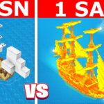 10 SANİYEDE YAPILAN GEMİ VS 1 SAATTE GEMİ 🚢 | Minecraft