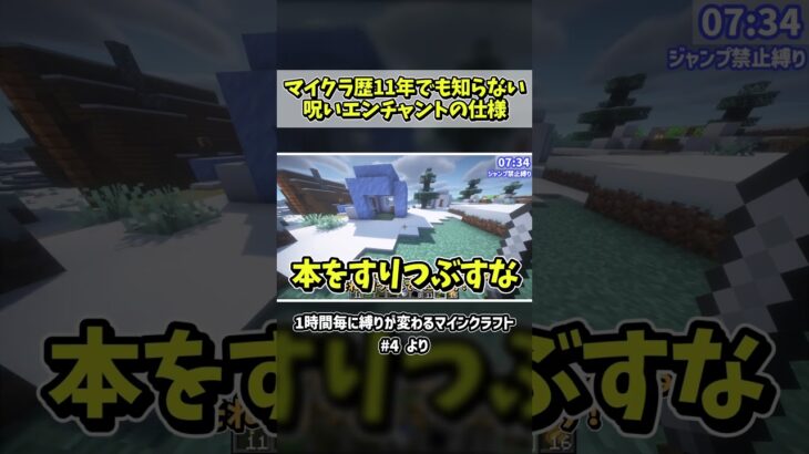 マイクラ歴11年でも知らない！？呪いエンチャントの仕様！ 【マインクラフト】 #Minecraft #マイクラ #Shorts