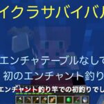 マイクラ  サバイバル生活⑦ エンチャントテーブルなしでもエンチャツールをGet!初期の釣りはこれ！ Minecraft Java版 1.21