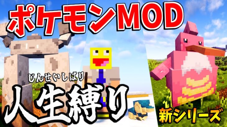 【新シリーズ】ポケモンMODの世界で手持ちが死んだら二度と使えない人生縛りのサバイバル!!-コウタのポケモンMOD人生縛り【Minecraft】【Cobblemon】