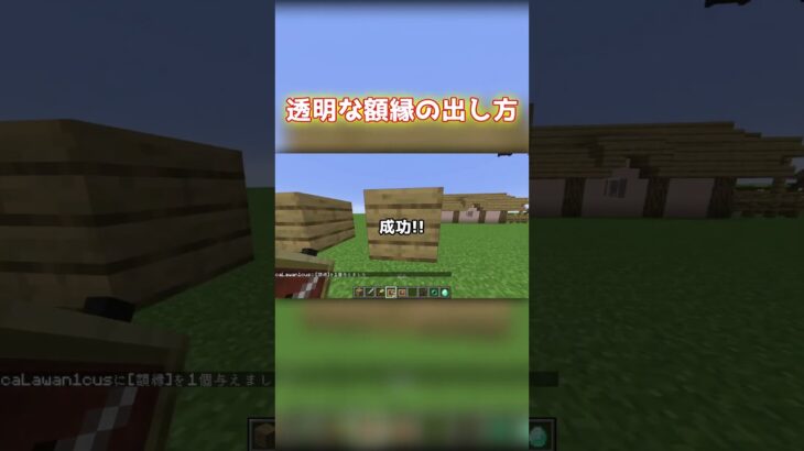 【Minecraft】 透明な額縁の入手方法 how to get invisible item frame 【コマンド】#マイクラ #コマンド #マインクラフト #minecraft