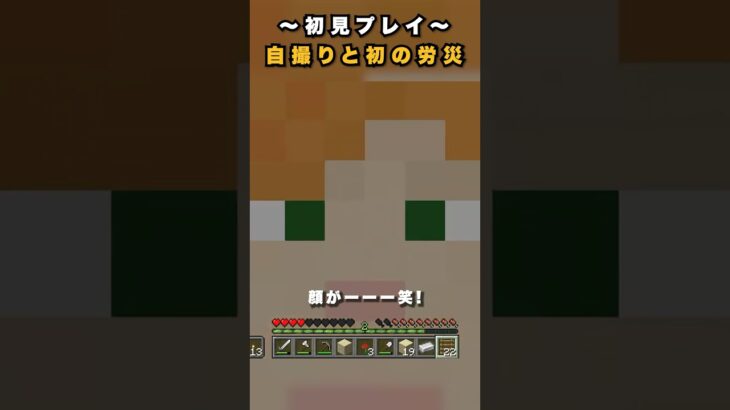 【マイクラ】初見プレイ / 自撮りと初めての労災【Minecraft】 #shorts #マイクラ #Minecraft #フジイタ
