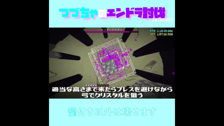 【マイクラ】籠付き以外は壊せます　 fromつづちゃのエンドラ討伐！2024/09/07　#Minecraft　#Shorts