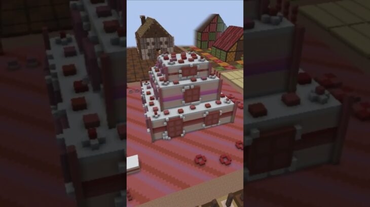 【マイクラ 建築 お菓子の家】マイクラで建築　お菓子の街のお菓子の家　マイクラ #minecraft #マインクラフト #マイクラ建築