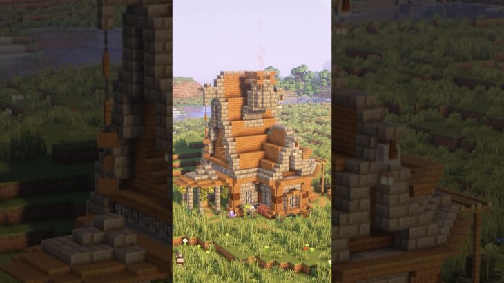 簡単！トウヒと凝灰岩のおしゃれな家を建築!? #マイクラ建築  #マイクラ #minecraft #shorts