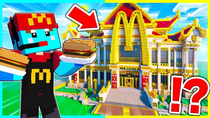 マクドナルドの店員になって大金持ちになるマインクラフト🍟【まいくら / マインクラフト】