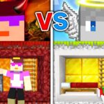 光 vs 闇 セキュリティハウス作り対決！【まいくら / マインクラフト】