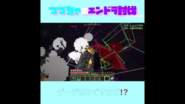 【マイクラ】ゲージは0ですけど！？　 fromつづちゃのエンドラ討伐！2024/09/08　#Minecraft　#Shorts