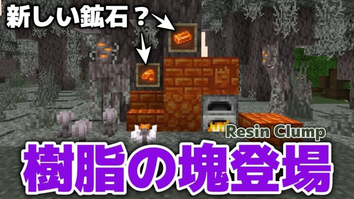 【マイクラアップデート情報】新しい鉱石登場？ペールガーデンで新しい花と樹脂の塊登場【マイクラ統合版プレビュー1.21.50.25】