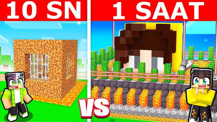 10 SANİYE ZOMBİ KIYAMET SIĞINAĞI VS 1 SAAT 🧟 | Minecraft